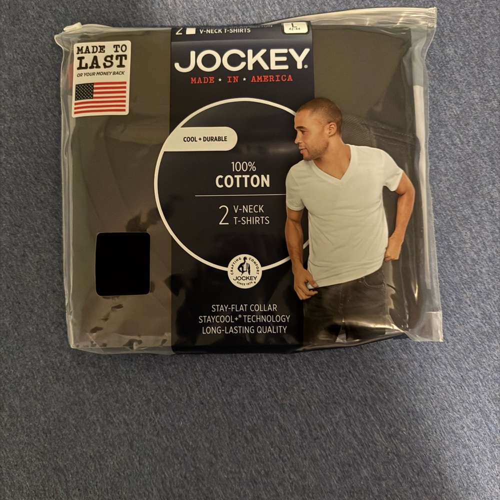 Jockey Classic White V-Neck T-Shirts